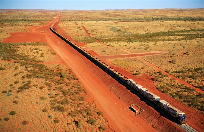 vasércszállító vonat Ausztrália